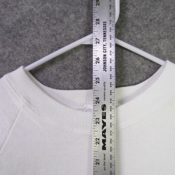 Vintage Fruit of the Loom Sweatshirt Mens Large White 50/50 Made in USA 90s - Picture 3 of 7